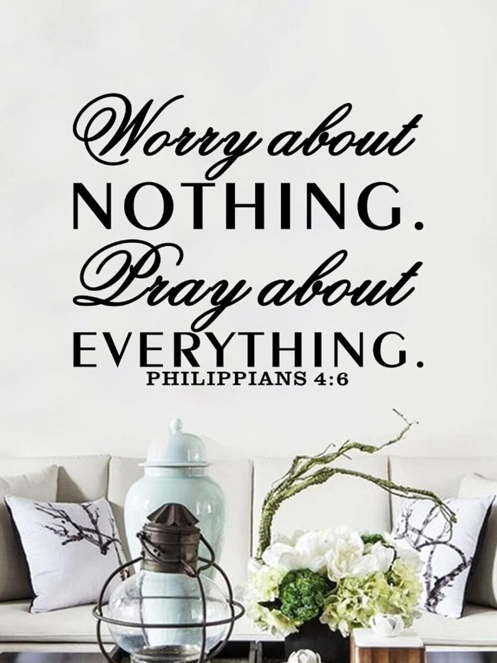 Inspirational Wall Decals, Prayer Wall Decor, Quotes Bible Verse Christian Relig